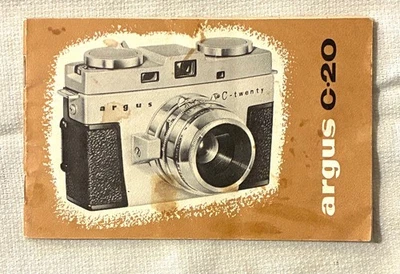 1950's ARGUS CAMERA, C-20 INSTRUCTION MANUAL 18 pgs. - Image 1 of 4