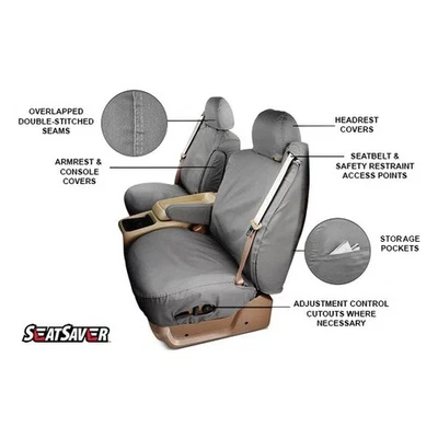 For GMC Acadia 11-14 Seat Covers SeatSaver Waterproof Polyester 3rd Row Black Foto 1 de 2