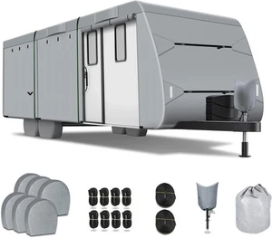 300D Travel Trailer RV Cover 24-27ft Rip-Stop UV Resistant Camper Vehicle Cover - Picture 1 of 7