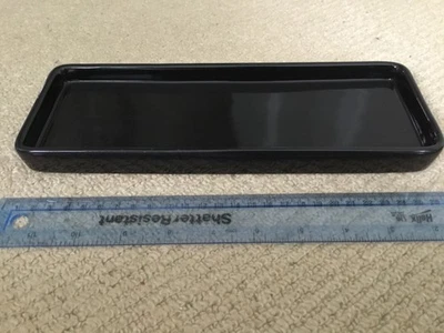 Black ceramic serving dish tray butter dish soap dish - Image 1 of 3