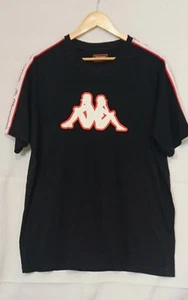 T-shirt da uomo manica corta da uomo kappa in cotone colore nero con stampa... - Foto 1 di 4