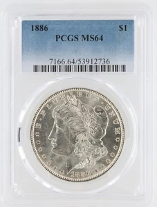1886 Morgan Silver Dollar PCGS MS64 S$1 Philadelphia Minted No Reserve - Picture 1 of 4
