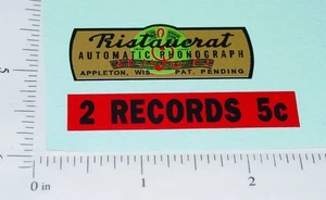 Ristaucrat Automatic Phonegraph Ersatz Vending Aufkleber Set V-81 - Bild 1 von 1