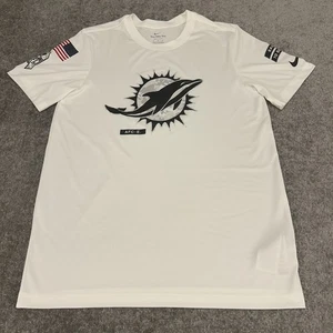 Nike Miami Dolphins Shirt Mens Medium White Salute To Service Dri Fit NFL - Picture 1 of 12