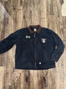 Vintage Berne Detroit Style Misfits Battle Jacket Mens 2XL Black Carhartt Work - Picture 1 of 10