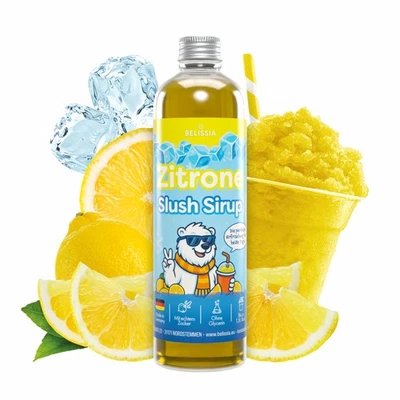 RUDLER & ROCKS GMBH Belissia Slush Eis Sirup 250ml Konzentrat - Zitrone - für Slush-Eis & Wassereis
