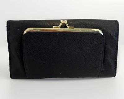 De Colección BUXTON Cartera sin asas Monedero Chequera Organizador Cuero Negro Nuevo Foto 1 de 4