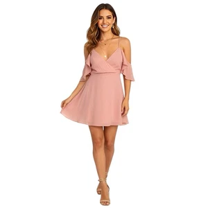 Vestido para mujer Lulus talla XS fuera del hombro romántico femenino bohemio boho cabaña - Imagen 1 de 17