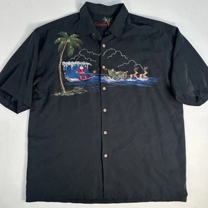 Camisa Bordada Bamboo Cay Para Hombres XL Santa Claus Wave Vacaciones de Navidad - Imagen 1 de 14