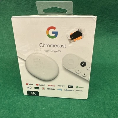 Google Chromecast with Google TV Media Streamer in Snow GA01919-US - Image 1 of 4