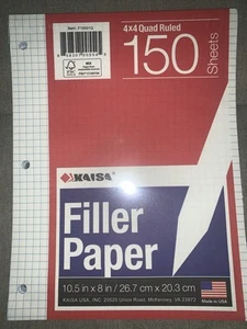 8x10,5 doppelseitiges grafisches Lineal Loseblattpapier - 150 Blatt, ideal für Ordner - Bild 1 von 6