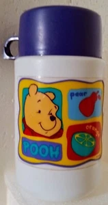 Vintage Aladdin Model #3700 Disney Pooh Bear White & Purple Plastic Thermos - Picture 1 of 6