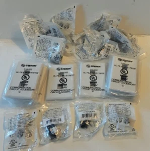 20 KJ8 Cat 5e Keystone Jacks # 5E-PD-Black & 8 STEREN 310-202 Wall Plates 2 Port - Picture 1 of 11