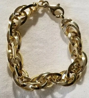 QVC Veronese Oro Amarillo 18k/Plata de Ley Multi Grueso Cadena Eslabón Pulsera Foto 1 de 4