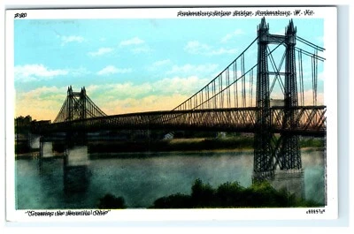 Parkersburg Bridge Parkersburg WV, West Virginia - Misprint  Blank backside - Image 1 of 2