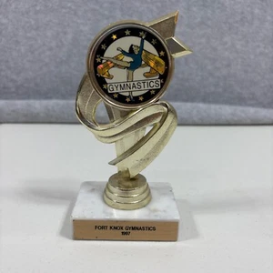 Womens Gymnastics Trophy Marble Base Replaceable Placard 6" Tall - Picture 1 of 9