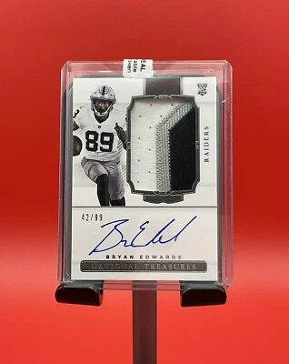 2020 NATIONAL TREASURES BRYAN EDWARDS RC TRUE RPA ROOKIE PATCH AUTO 42/99 - Image 1 of 2