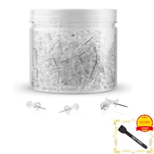 Clear Push Pins Thumb For Wall Clear Poster Pins For Wall Hangings Cork Board - Picture 1 of 7