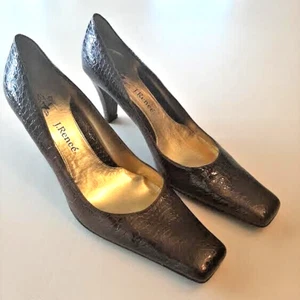 J. Renee Women's Size 9.5B Wine Brown Croc Pump Heel FREE Shipping! - Bild 1 von 10