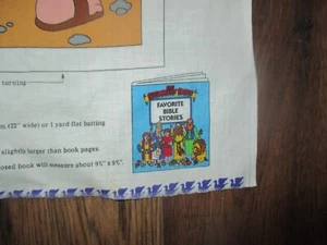 Vintage THE BEGINNER'S BIBLE Fabric BOOK Fabric Panel - 1990's - Picture 1 of 2