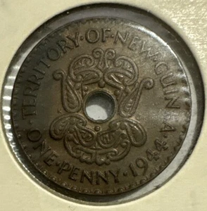 New Guinea One Penny 1d Coin 1944 Ungraded - Picture 1 of 2