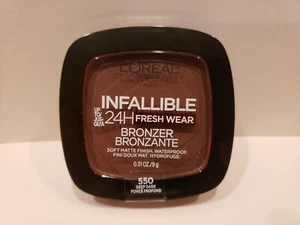 L'Oreal~Lot of 2~Infallible Up-To 24H Fresh Wear Bronzer~#550 Deep Dark~0.62ozTO - Picture 1 of 1