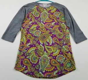 LuLaRoe T Shirt Women's XS Paisley 3/4 Raglan Sleeve Randy Tee Crewneck Stretch - Picture 1 of 9