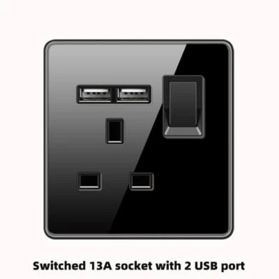 Modern Tempered Glass Light Switches & Sockets Electrical  fluorescent effect - Image 1 of 4