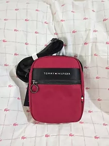 NWT Tommy Hilfiger Men's Nylon Crossbody Bag Dark Red - Picture 1 of 8