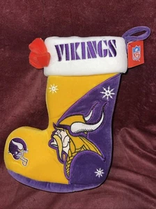 Team Beans Authentic NFL Minnesota Vikings Vintage Heavy Christmas Stocking - Picture 1 of 5