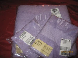 Ralph Lauren Towels Monogrammed (NWT) Set of 3 "PURPLE" India GREENWICH - Picture 1 of 4