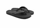 Flojos Men's Memory Foam Thongs Flip Flops Slide Sandals Grey / Black