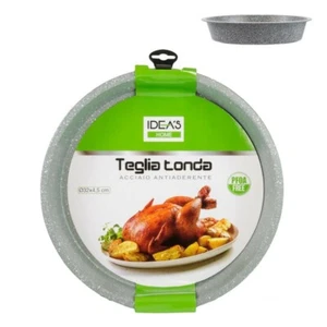 ABM TEGLIA TONDA RUOTO DA FORNO CM 32 36 ACCIAIO ANTIADERENTE EFFETTO PIETRA - Imagen 1 de 1