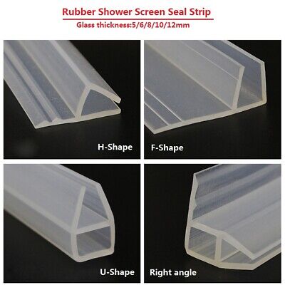 F/H-Shape Silica Gel Shower Screen Seal Strip For 5/6/8/10/12mm Glass Bath Door • 2.88€