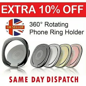 Phone Ring Holder Finger Grip 360° Rotate Stand Mount for Mobile Phones - Picture 1 of 16