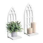Unbranded Candle Holders 15.75" Sconces Wood Wall Decor Window White (Set of 2)