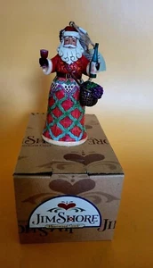 Jim Shore stile arte popolare vigna Babbo Natale pietra resina dipinto a mano ornamento 4,5" - Foto 1 di 5
