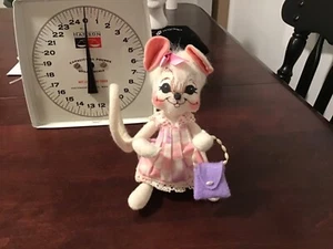 Annalee 2003 Girl Mouse With Purse Spring Happy Shopper 6" Collectible Doll - Picture 1 of 2