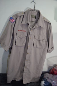 Boy Scout MENS L Official VENTED Uniform MICROFIBER Quick Dry SOFT Shirt - Picture 1 of 15
