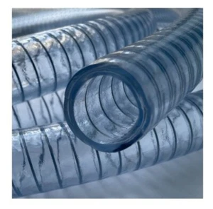 TUBO SPIRALATO TRASPARENTE SPIRALE IN ACCIAIO USO ACQUA ALIMENTARE O CARBURANTE - Foto 1 di 2