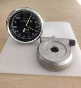 Fit For BSA Norton Triumph Smiths Replica 120 Mph Speedo Black Face - Foto 1 di 9