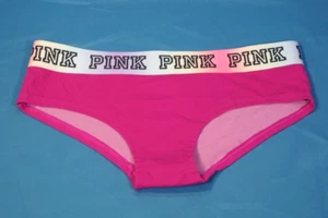 VTG Victoria's Secret Pink DARK PINK HIPSTER PANTY Panties RAINBOW LOGO WAIST M - Picture 1 of 8