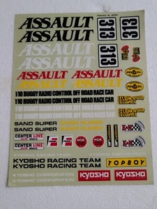 VINTAGE 1983 KYOSHO ASSAULT CIRCUIT 1000 BUGGY DECALS OG NOT REPRODUCTION!!!!! - Picture 1 of 2