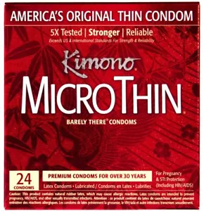 Kimono MicroThin Condoms - Straight Sided - 24 count - Picture 1 of 3