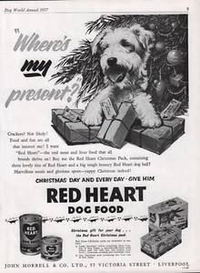 JACK RUSSELL TERRIER 1957 HUNDEHÜTTE DRUCKSEITE WERBUNG FÜR RED HEART HUNDEFUTTER - Bild 1 von 1