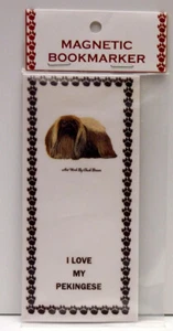 PEKINGESE, MAGNETISCHES LESEZEICHEN,"I LOVE MY PEKINGESE" - Bild 1 von 3