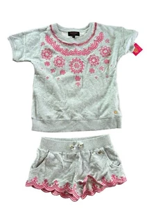 Juicy Couture Black Label Girls NWT Heather Gray/Pink 2 Piece Outfit Size 8/10 - Picture 1 of 10
