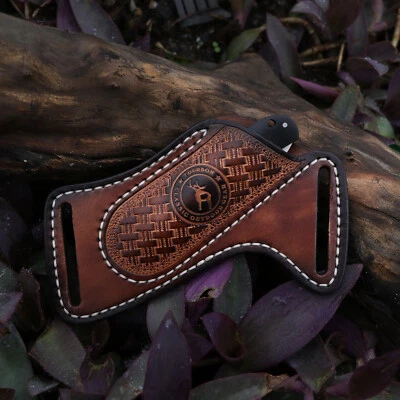 Tourbon Leather Folding Blade Knife Sheath Belt Pouch EDC Tools Pocket Camping - Image 1 of 4