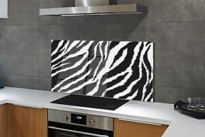 Tulup Küchenrückwand Spritzschutz aus Glas 140x70 Zebrafell