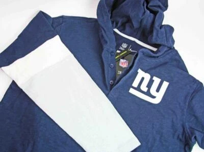 Nike NFL Hombres M New York Giants Camisa Henley Sudadera con Capucha Manga Larga NKBR-348 Azul Marino Foto 1 de 4